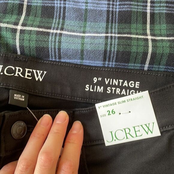 J.Crew 9” mid-rise vintage slim-straight jean in Stay Black Wash Size 26 - Picture 9 of 12